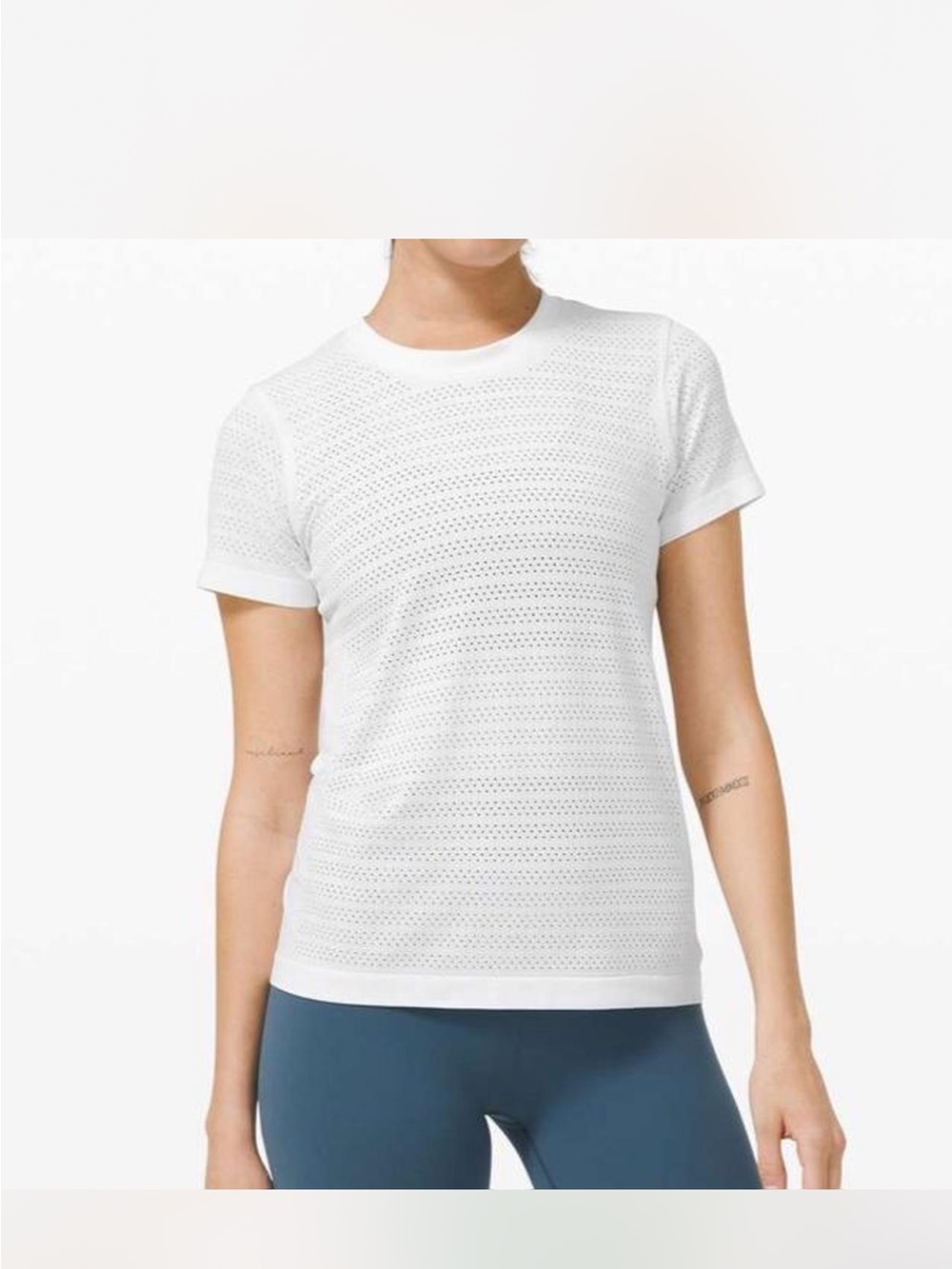 lululemon athletica White Short-Sleeve Eyelet Tee
